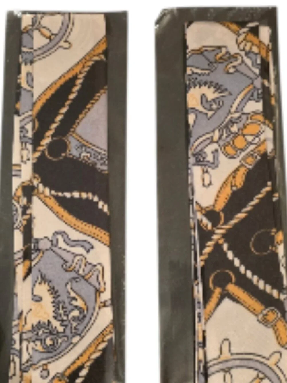 2 Nautical Purse Twilly Scarves Bag Handle Wrap Hair Ribbon Twill Bundle